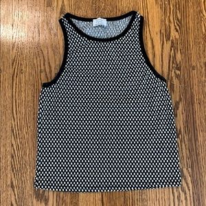 Zara fitted black + white crop top